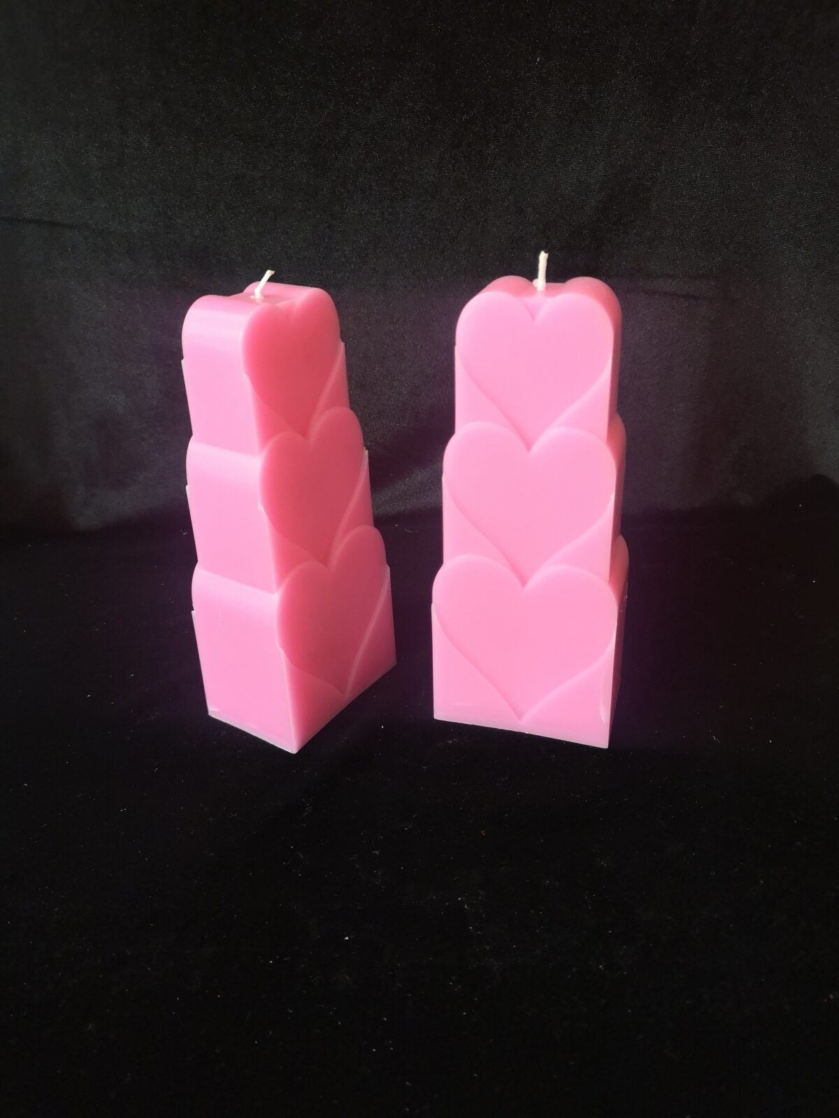 Stacked Heart Candle (Pink)