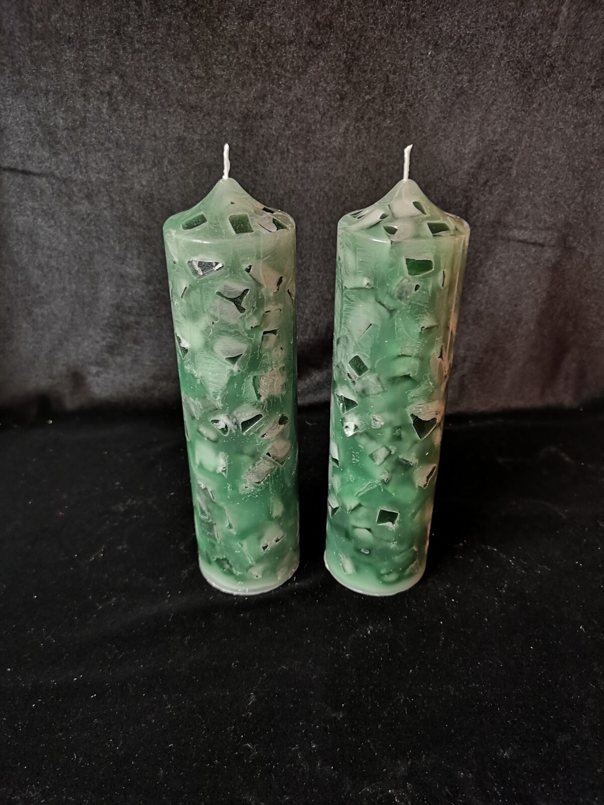 Large Cylinder Candle (Green Mosaic)