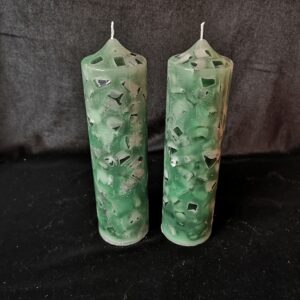 Large Cylinder Candle (Green Mosaic)
