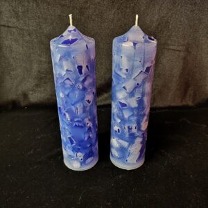 Large Cylinder Candle (Blue Mosaic)